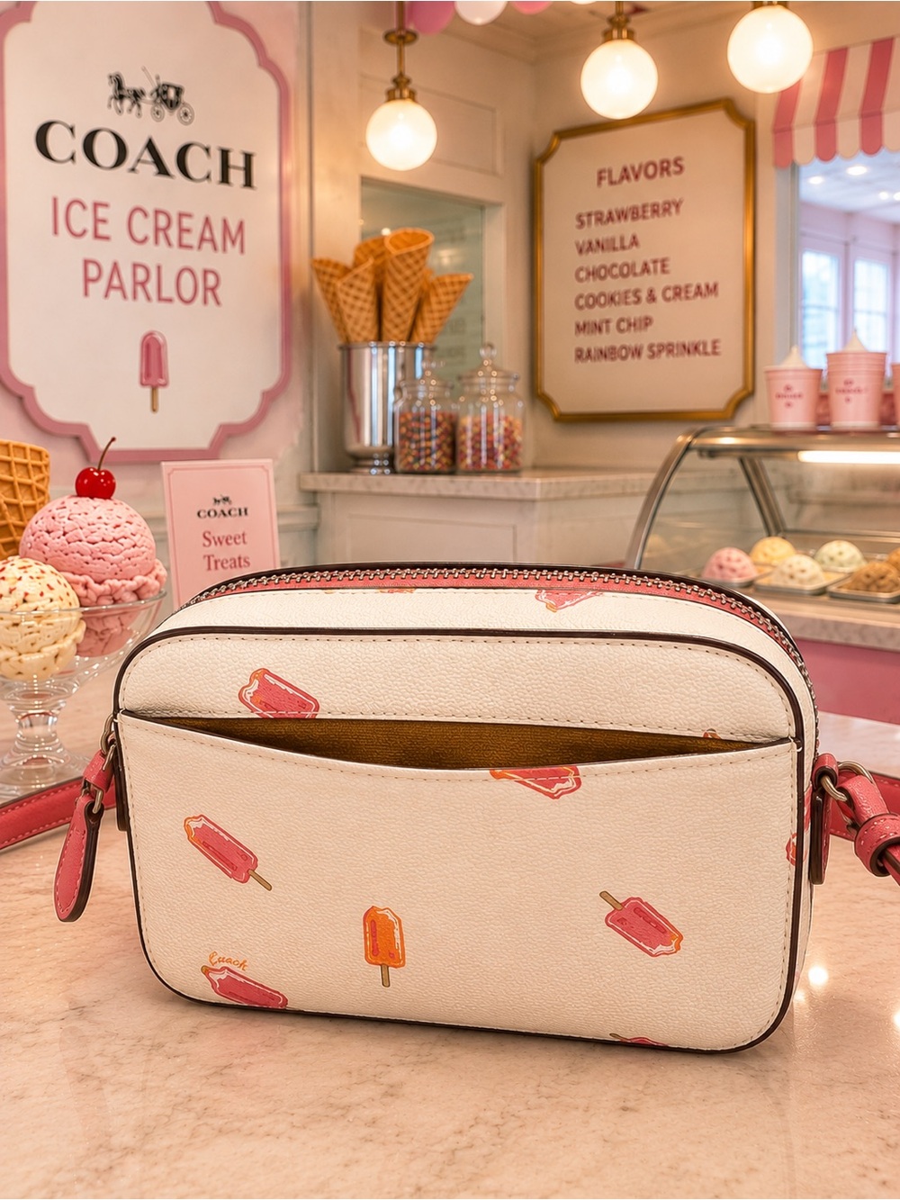 Coach Popsicle Print Mini Camera Crossbody Bag W/ Coach Satin Dust Bag EUC - Picture 14 of 14